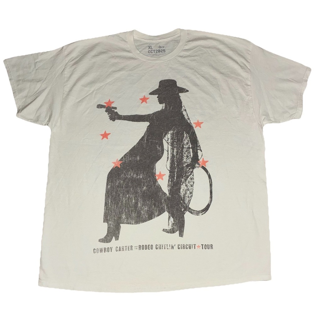 Beyonce Most Wanted Tee XL‎ White Cowboy Carter Tour 2025 Merch NEW *flaw